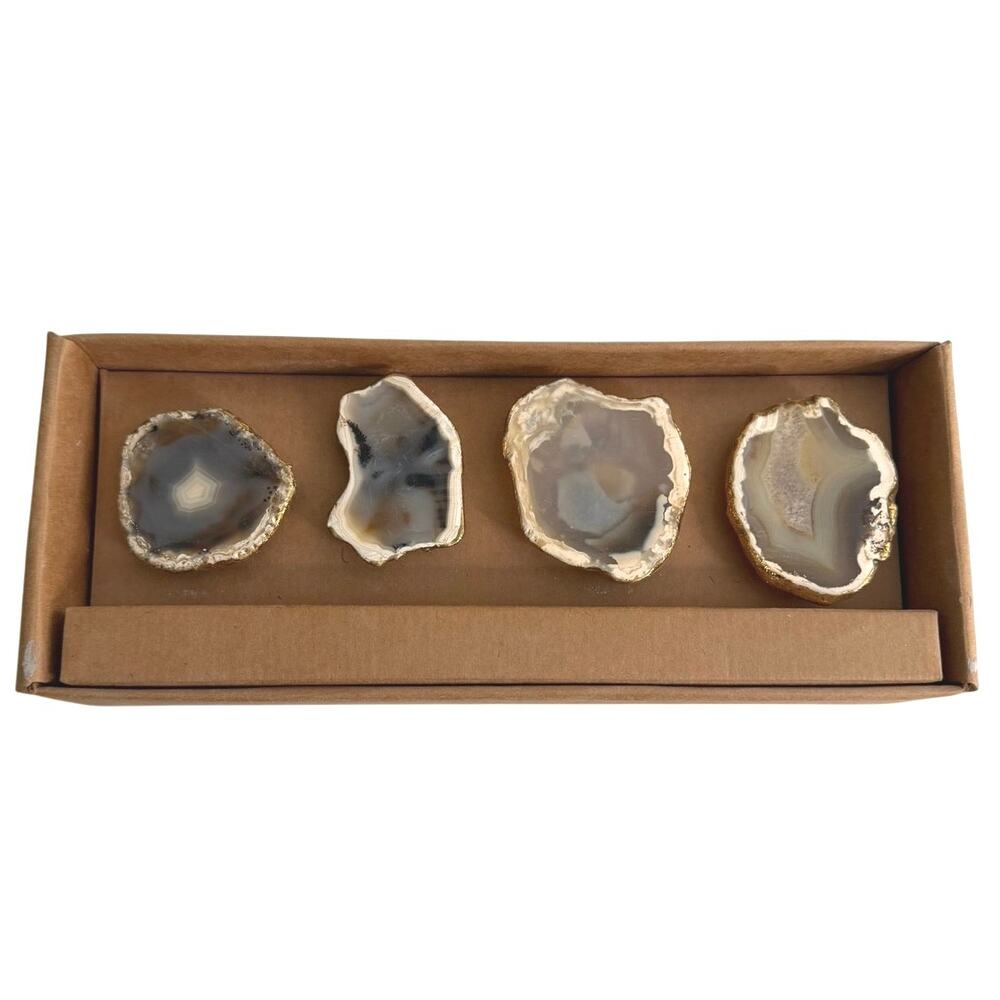 New in box set of 4 Agate napkin holders - Picture 4 of 4